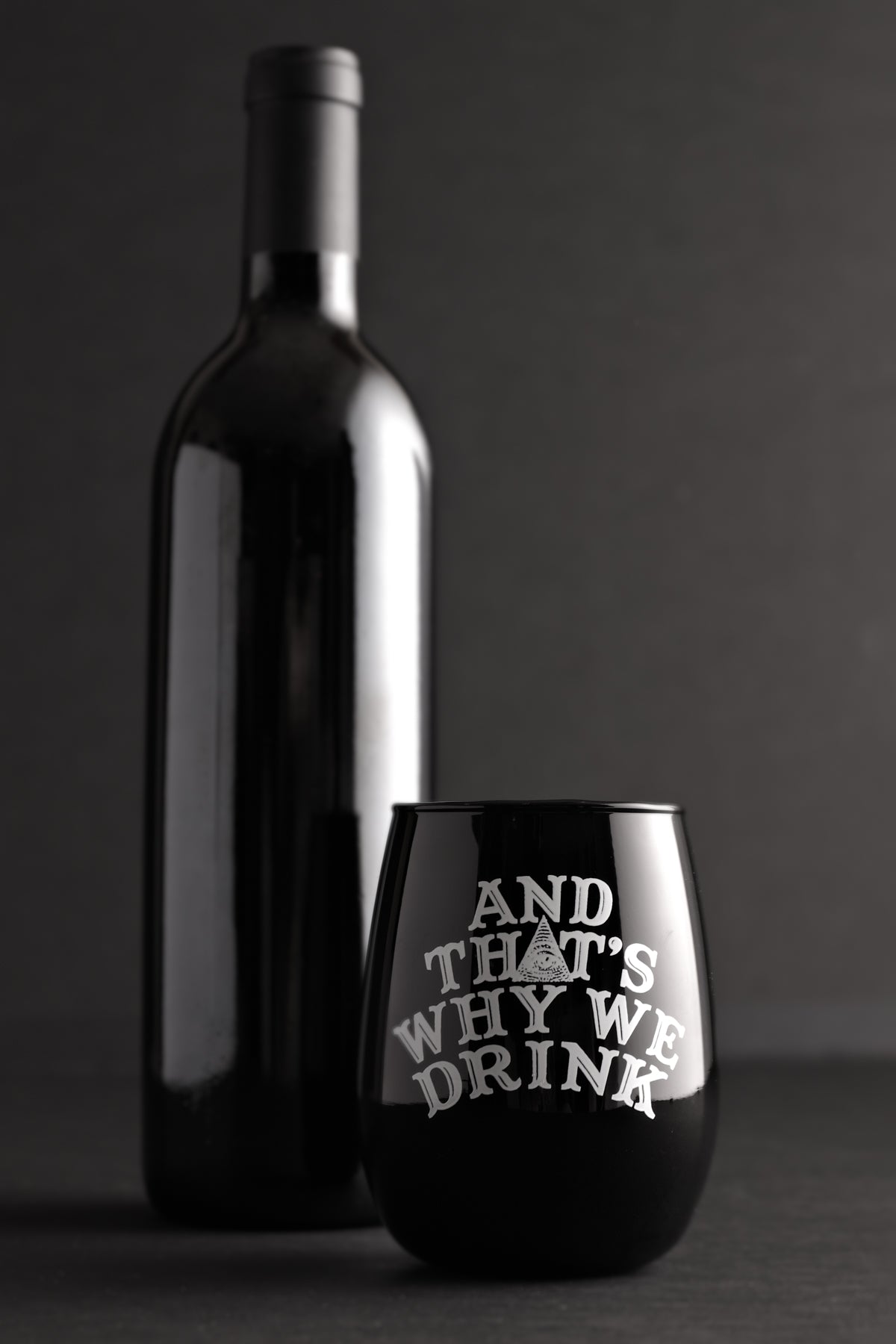 Logo Wine Glass (Black)