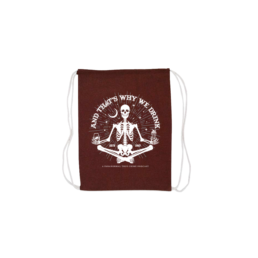 Meditating Skeleton Cinch Bag (Heather Red)