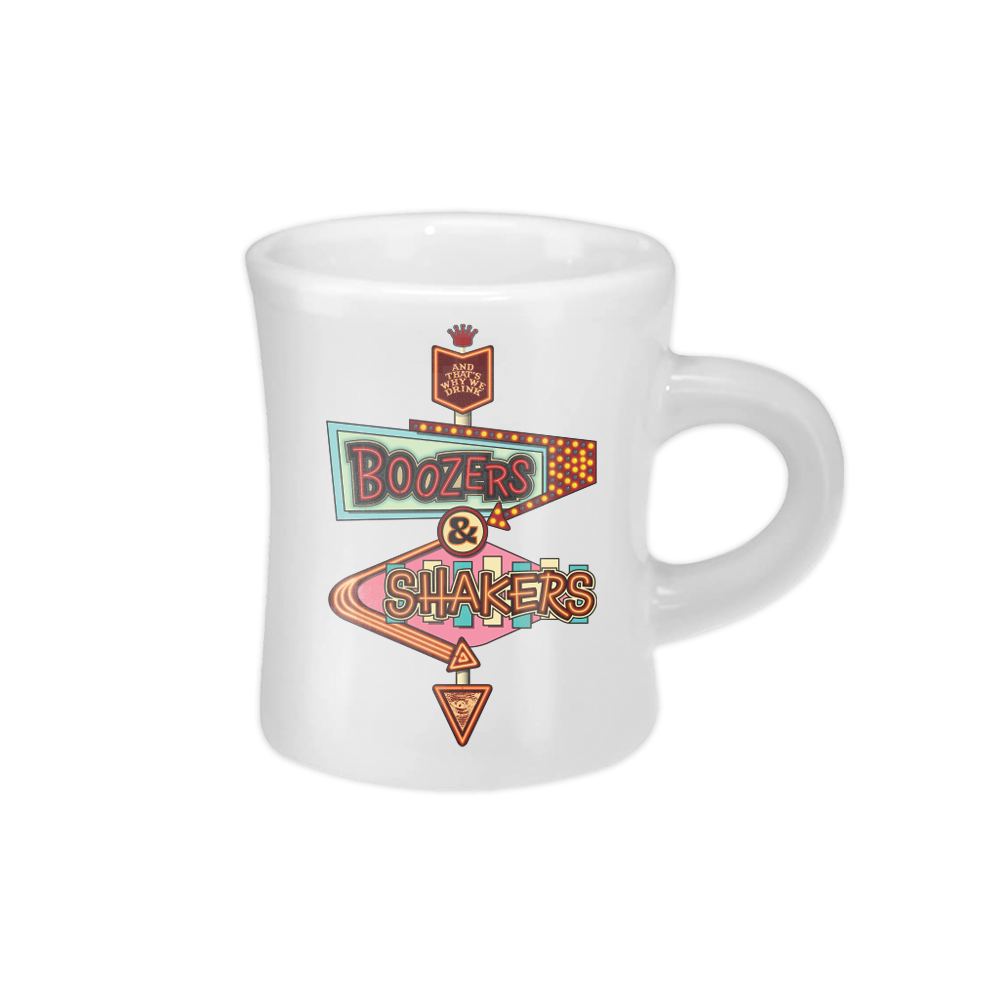 Boozers & Shakers Diner Mug (White)
