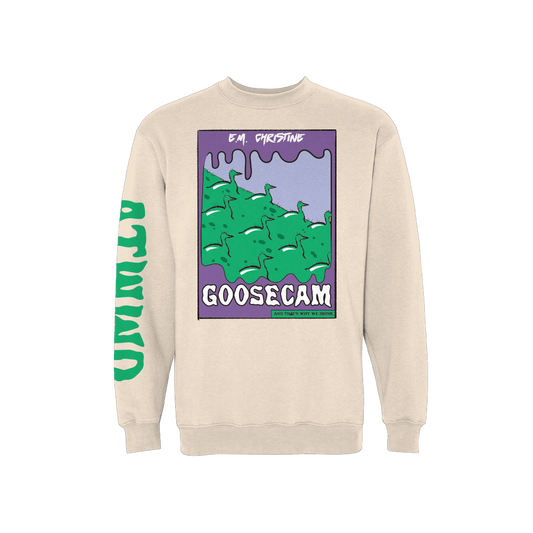 Green Goosecam Crewneck Sweatshirt (Sand/ Green)