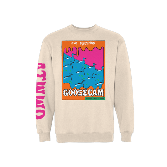 Pink Goosecam Crewneck Sweatshirt (Sand/ Pink)