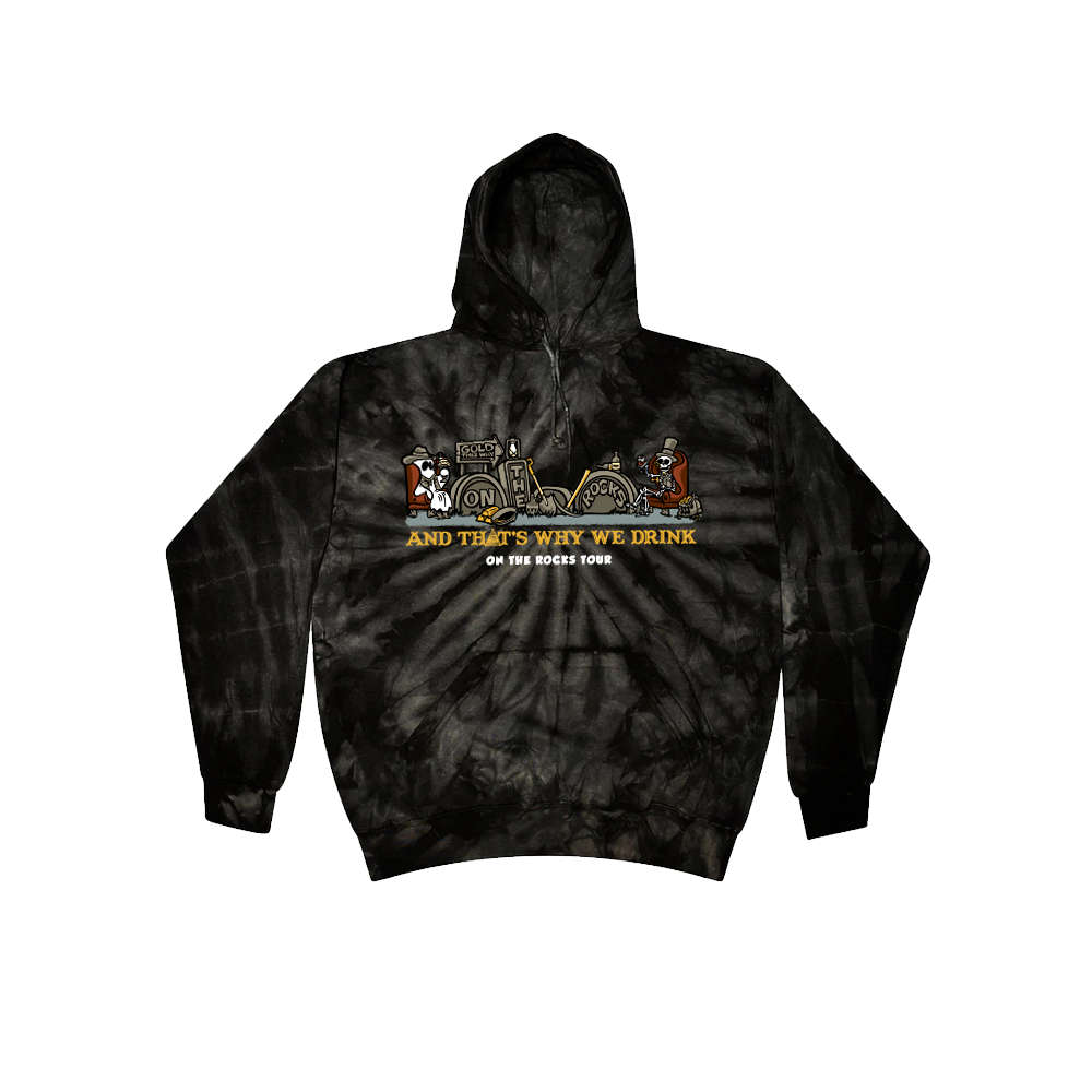 On The Rocks Tour Dye Pullover Hoodie (Spider Black)