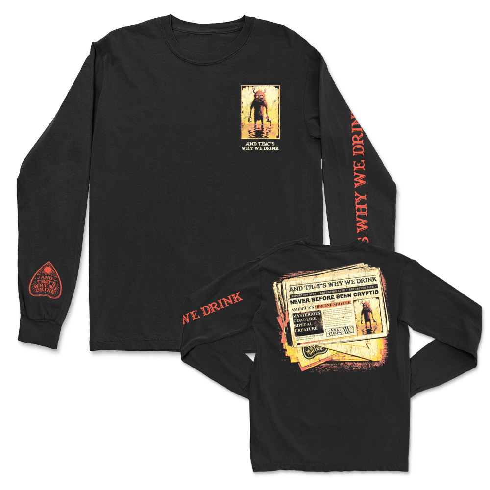 Cryptid Newspaper Long Sleeve (Black)