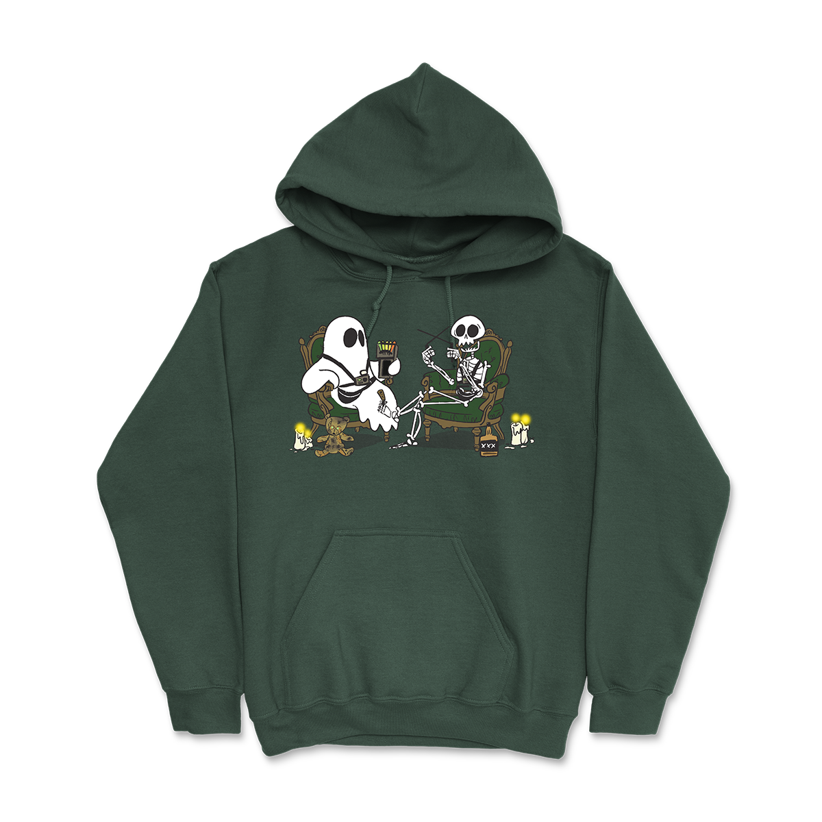 The Pour Decisions Tour Ghost + Skeleton Pullover Hoodie (Alpine)