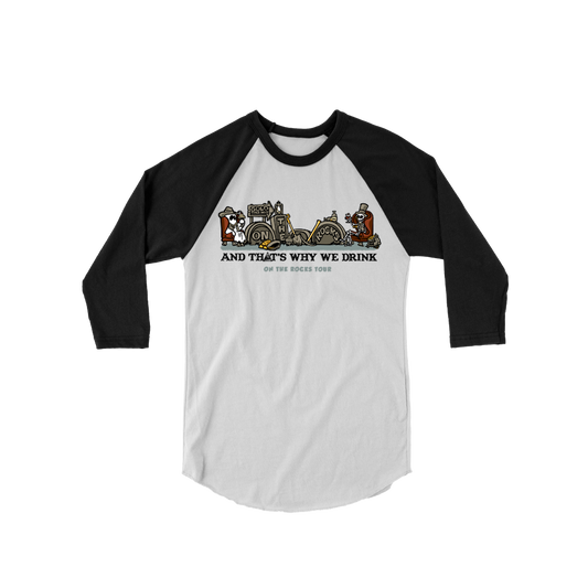 On The Rocks Tour Raglan (Black/White)