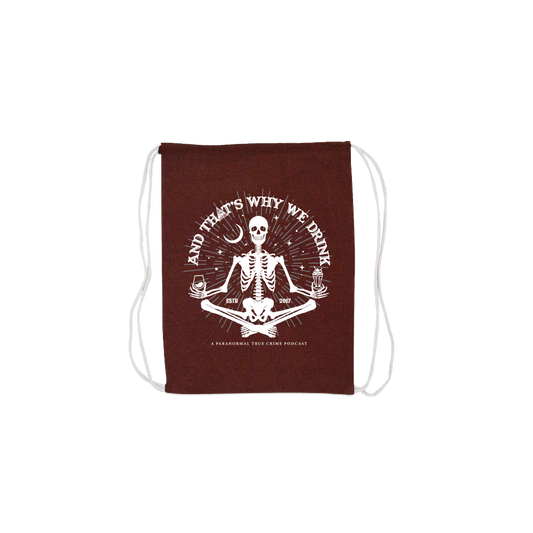 Meditating Skeleton Cinch Bag (Heather Red)