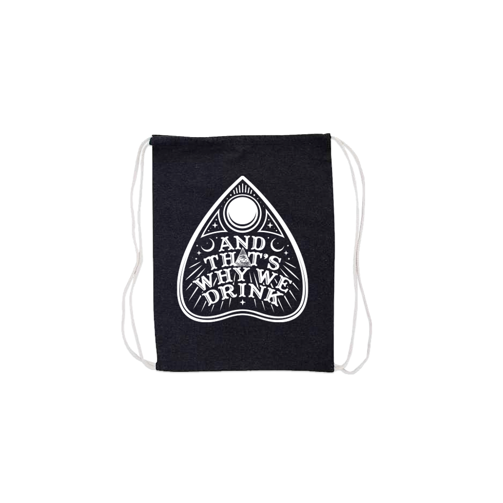 Planchette Logo Cinch Bag (Black)