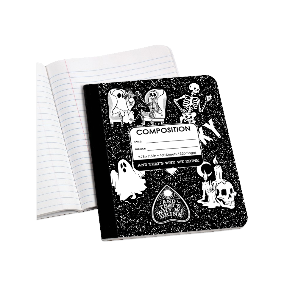 Sticker Logos Composition Book (Black)