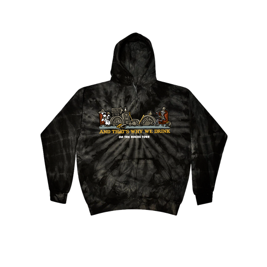 On The Rocks Tour Dye Pullover Hoodie (Spider Black)