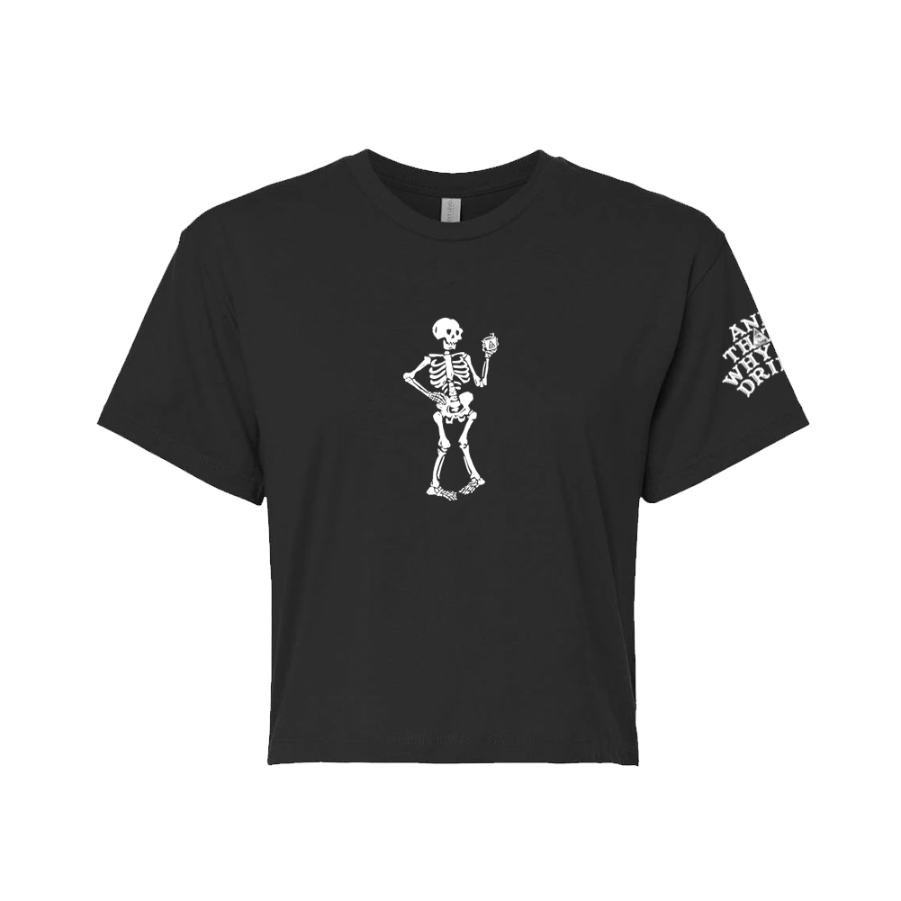 Dancing Skeleton Crop Top (Black)