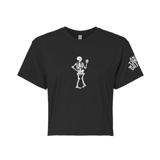 Dancing Skeleton Crop Top (Black)